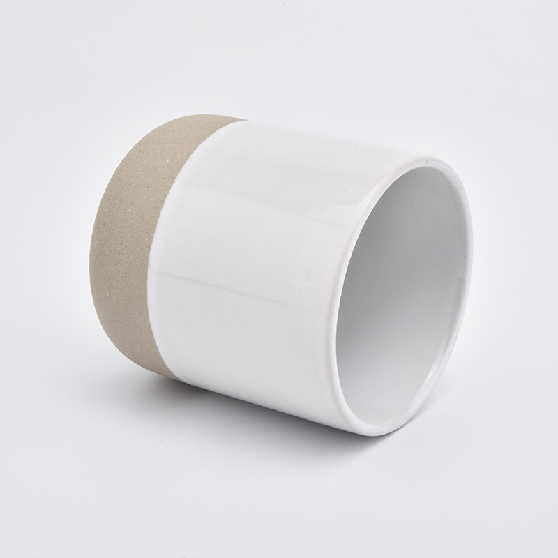 White ceramic candle jar with natural bottom