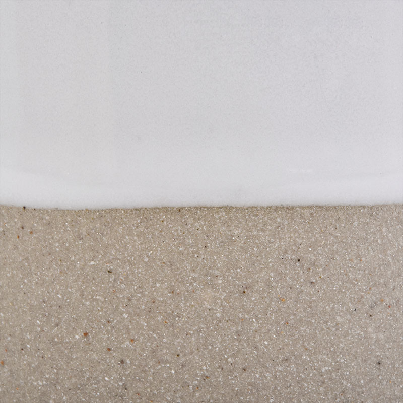 White ceramic candle jar with natural bottom
