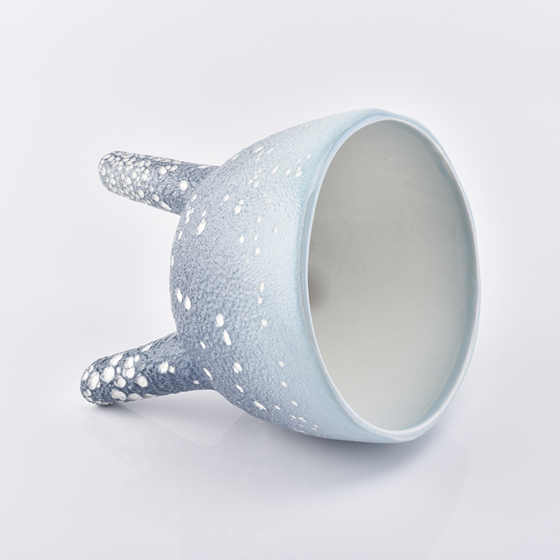 Three Feet Ceramic Candle Vessels