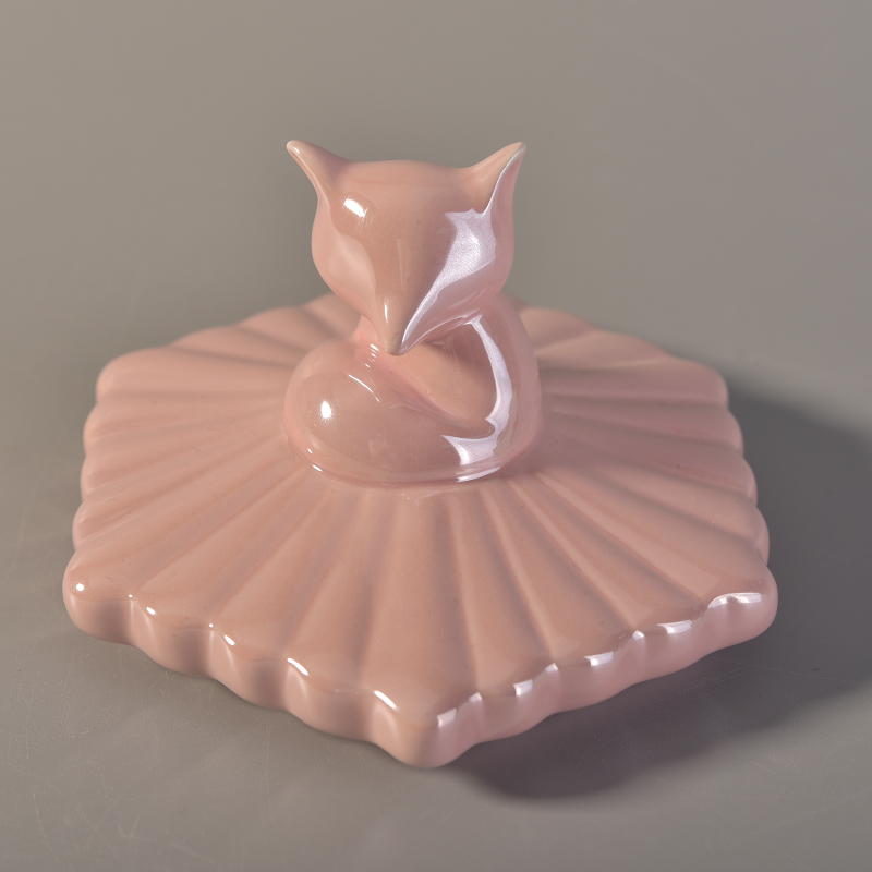 10oz pink ceramic candle vessels with lid