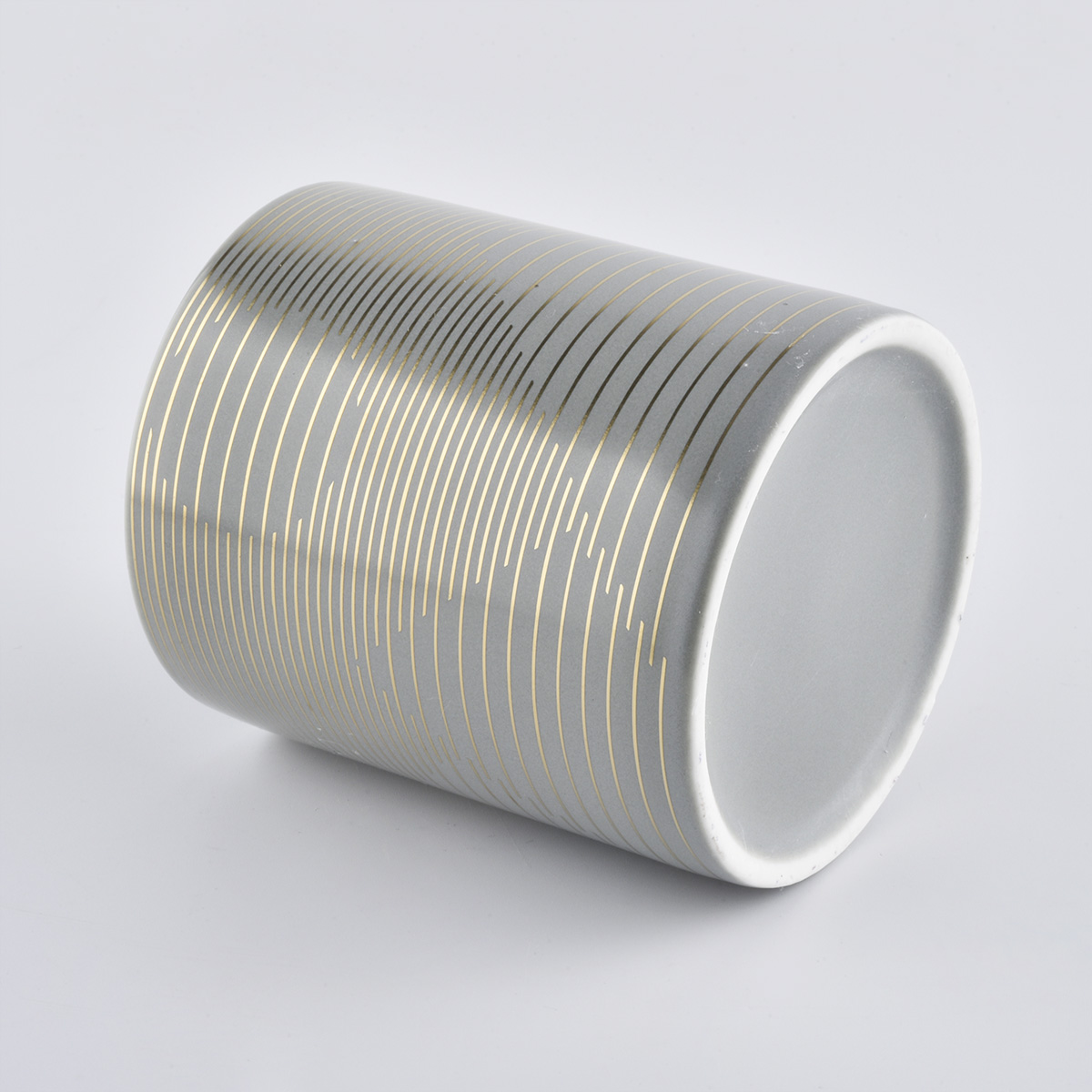 Custom Matte Ceramic Candle Vessels With Printing