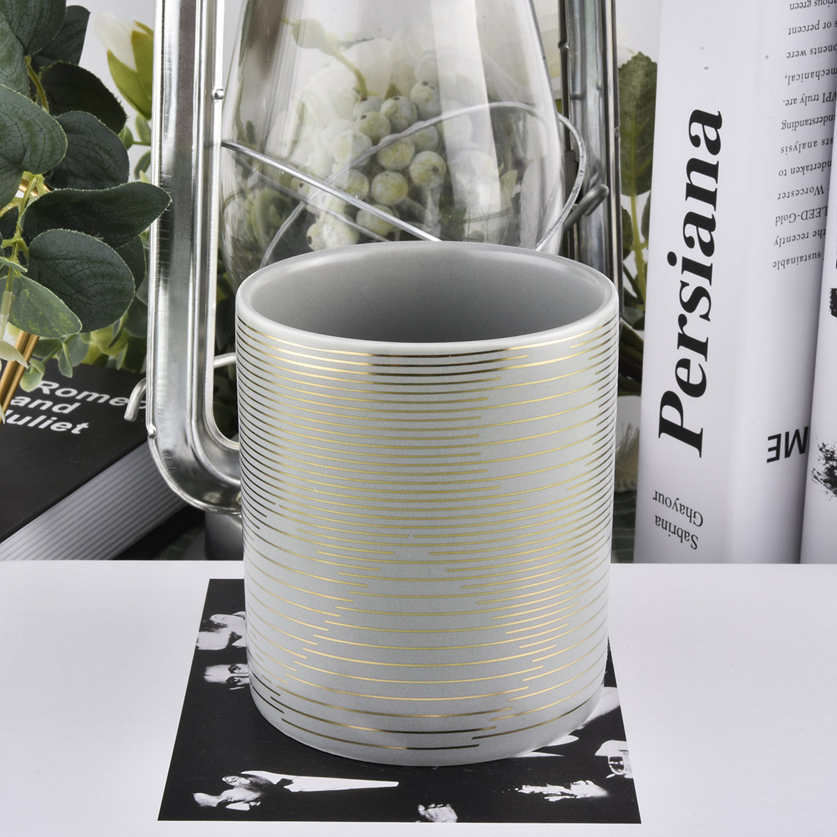 Custom Matte Ceramic Candle Vessels With Printing