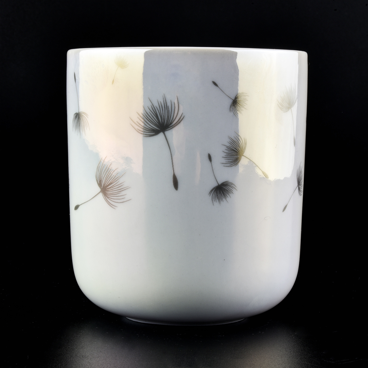 White Ceramic Candle Jars with Decal Printing