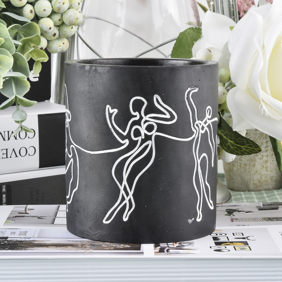 Matte Black Concrete Candle Jars Wholesale