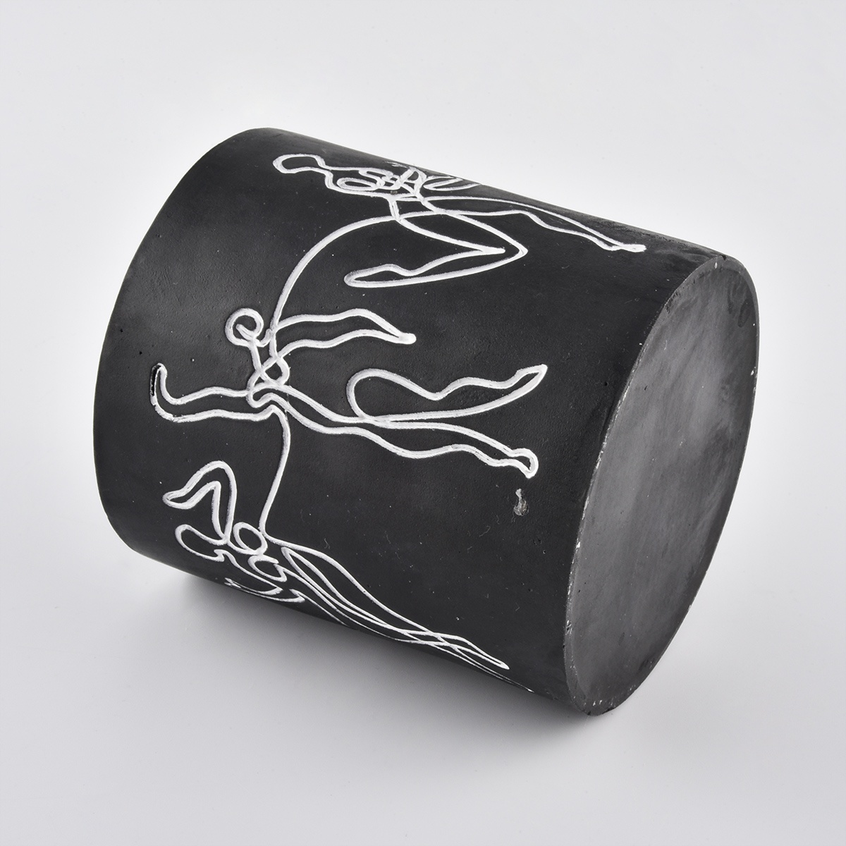 Matte Black Concrete Candle Jars Wholesale