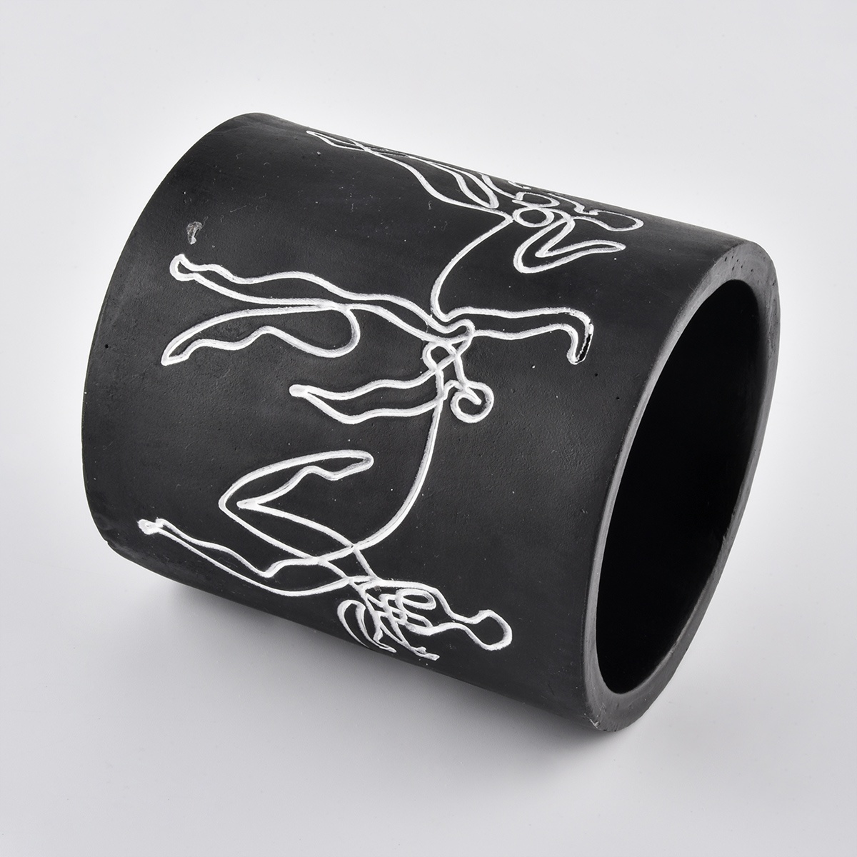 Matte Black Concrete Candle Jars Wholesale