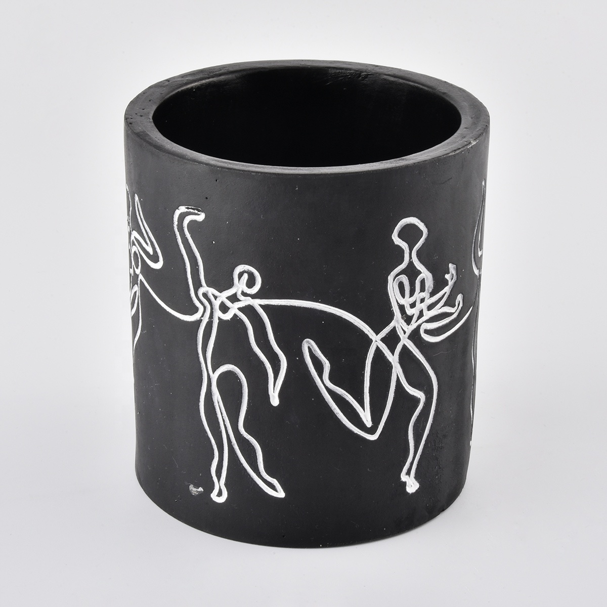 Matte Black Concrete Candle Jars Wholesale