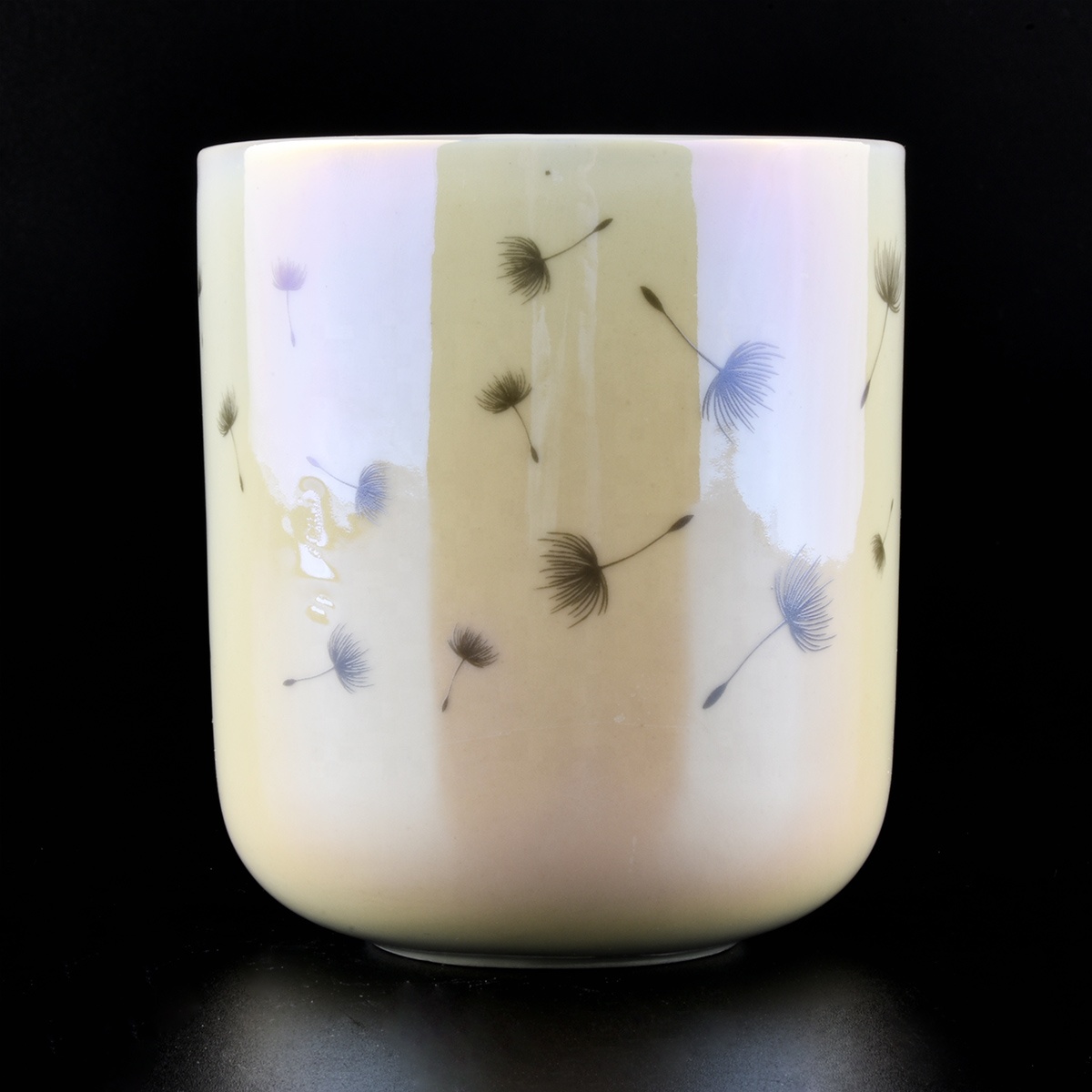 10oz Iridescent White Ceramic Candle jars