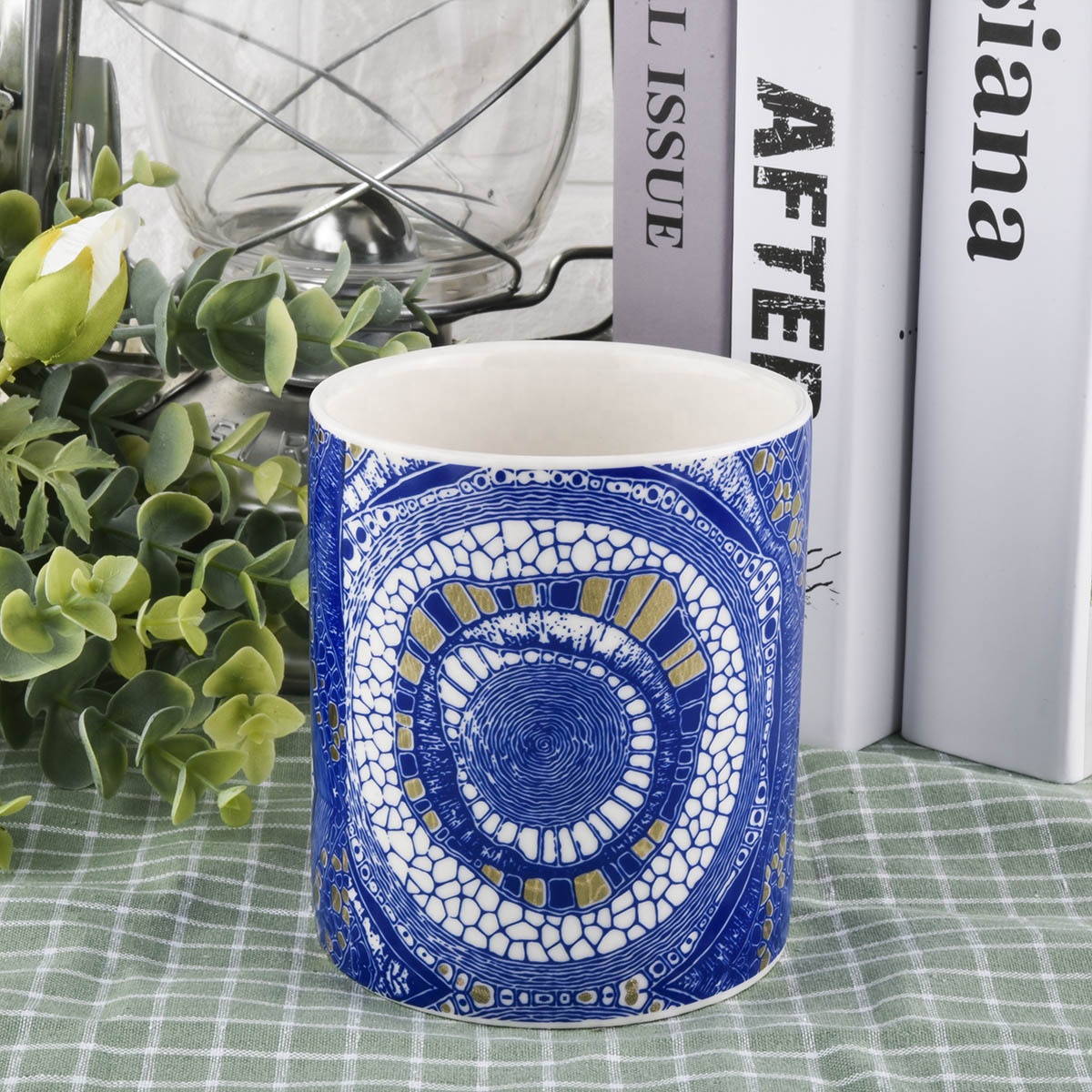 Luxury Decal Ceramic Candle Holders For Wedding Party