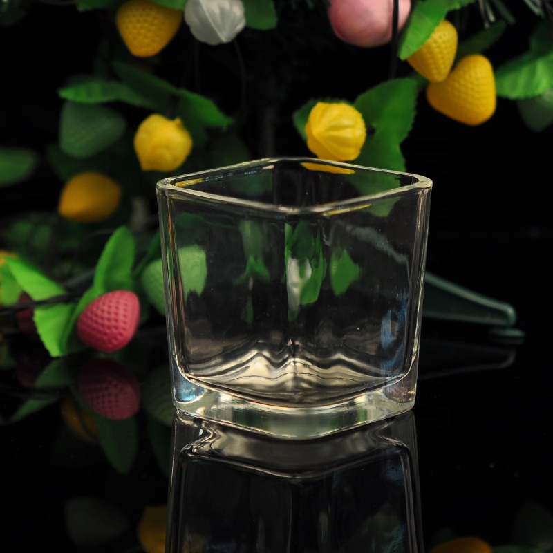Decorative Square Glass Candle Jars