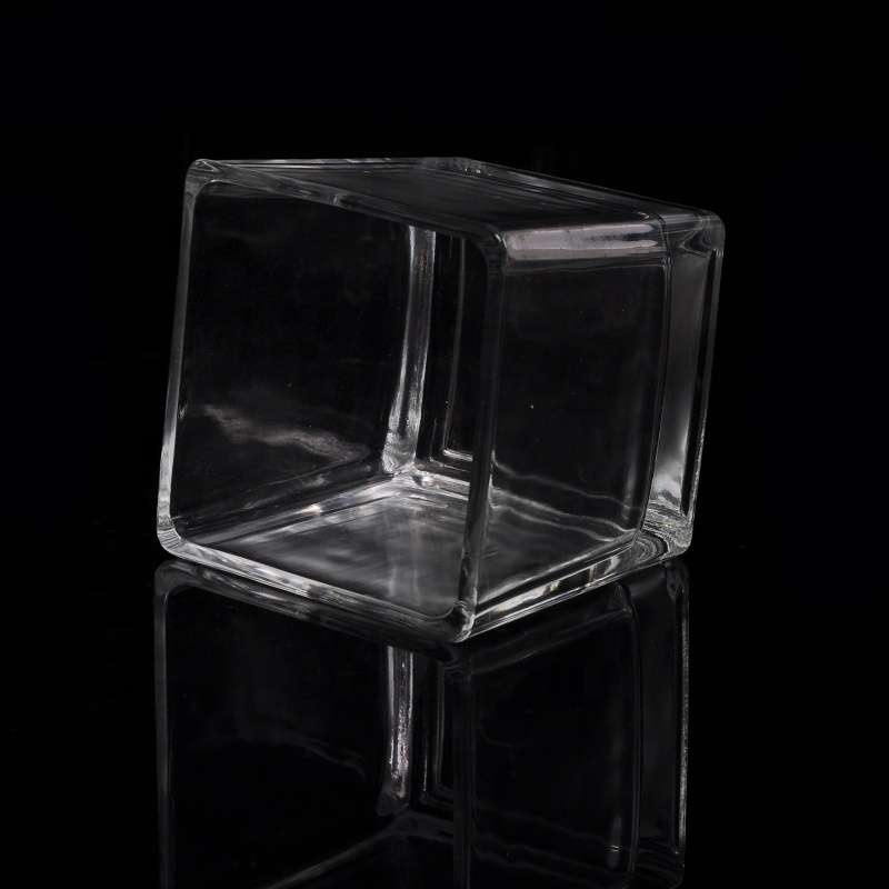 Decorative Square Glass Candle Jars