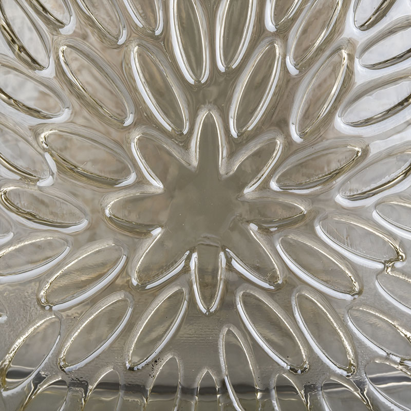 Decorative glass candle jar with lid for candle making