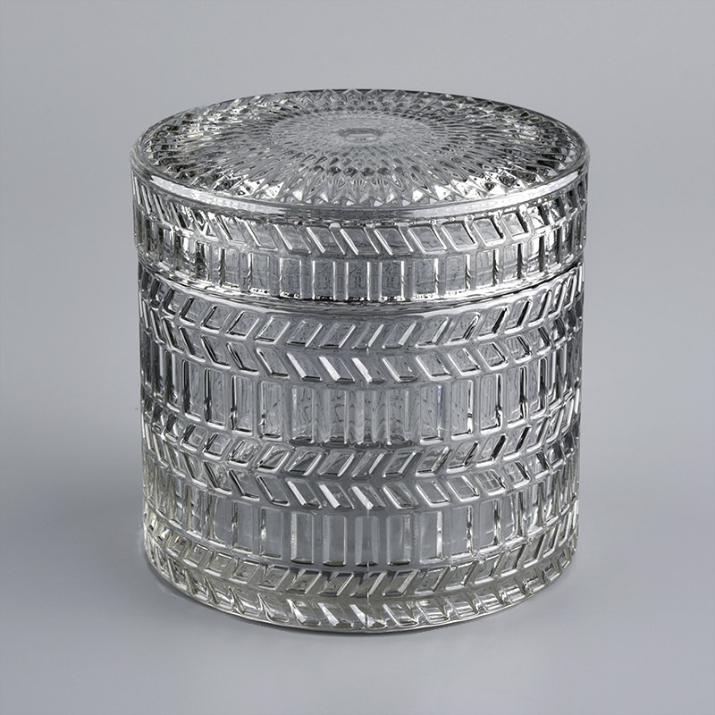 Hot Custom Color Glass Candle Jar With Lid