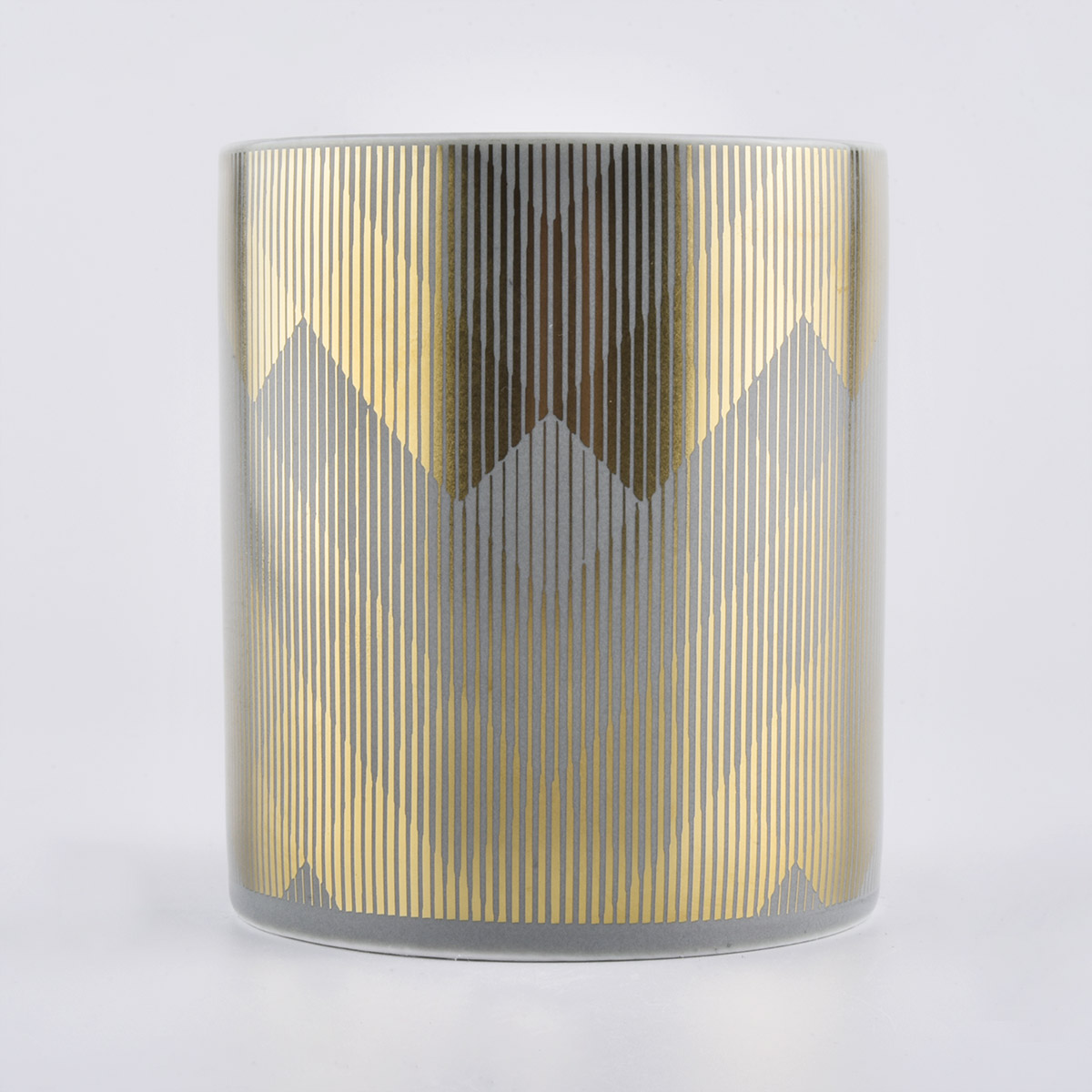 Matte Grey Ceramic Candle Jar With Custom Gold Printing