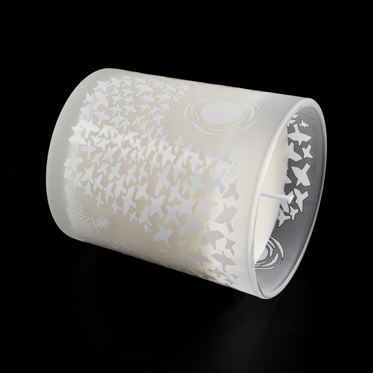 scented soy frosted white glass candle holder