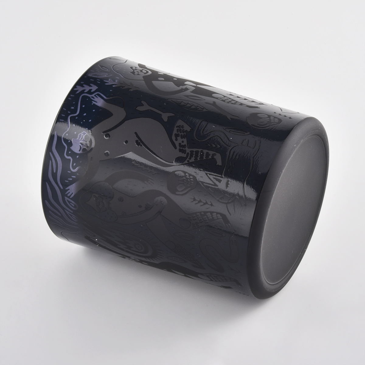 8oz Black Glass Candle Jar With Custom Logo