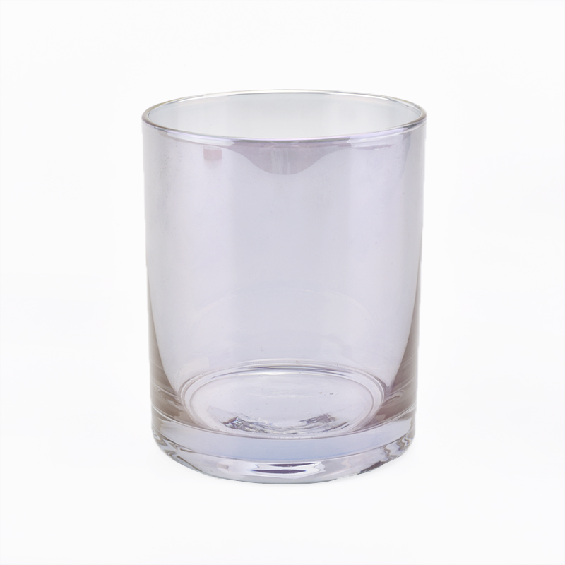 Luxury Cylinder Candle Glass Jar With Ion Plating