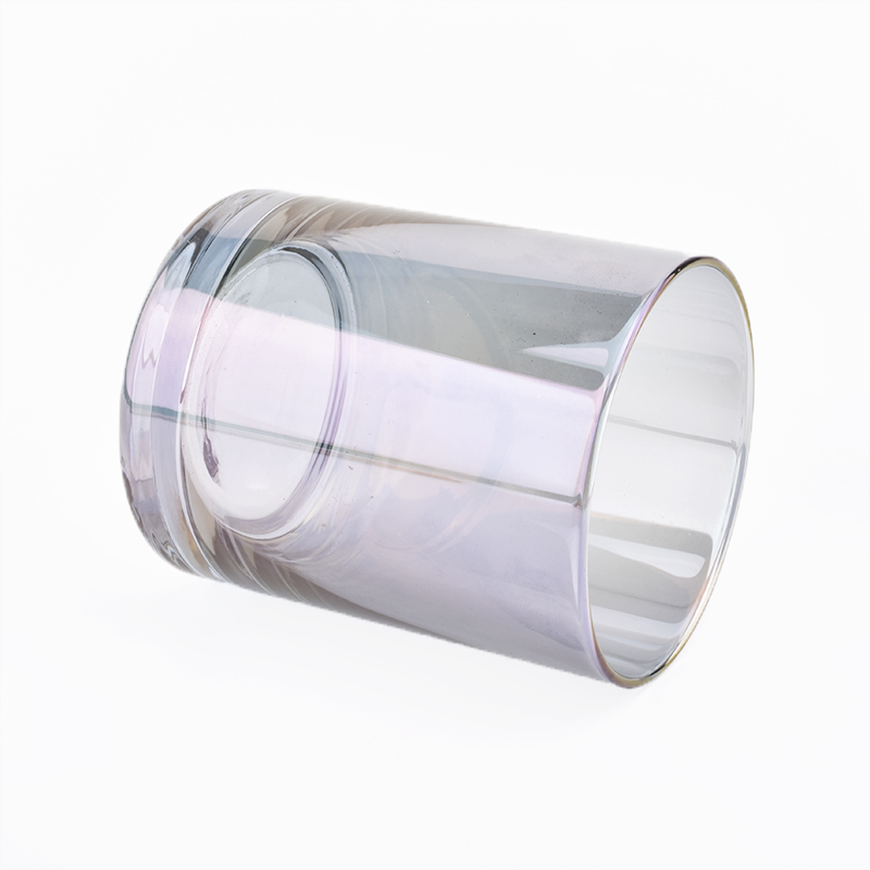 Luxury Cylinder Candle Glass Jar With Ion Plating