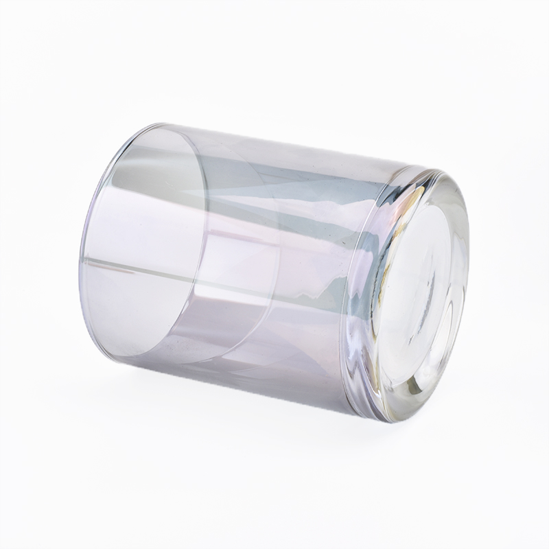 Luxury Cylinder Candle Glass Jar With Ion Plating