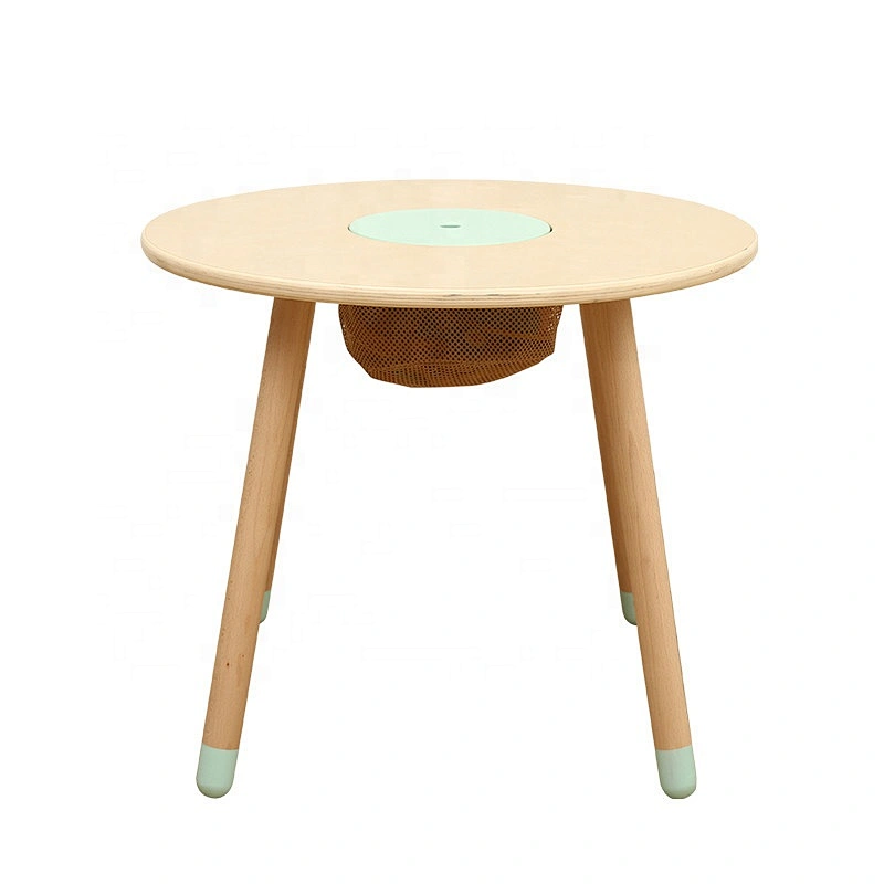 Multi-Function Wooden Kids Toy Table and Chair with a Storage Bins Kindergarten Furniture Set