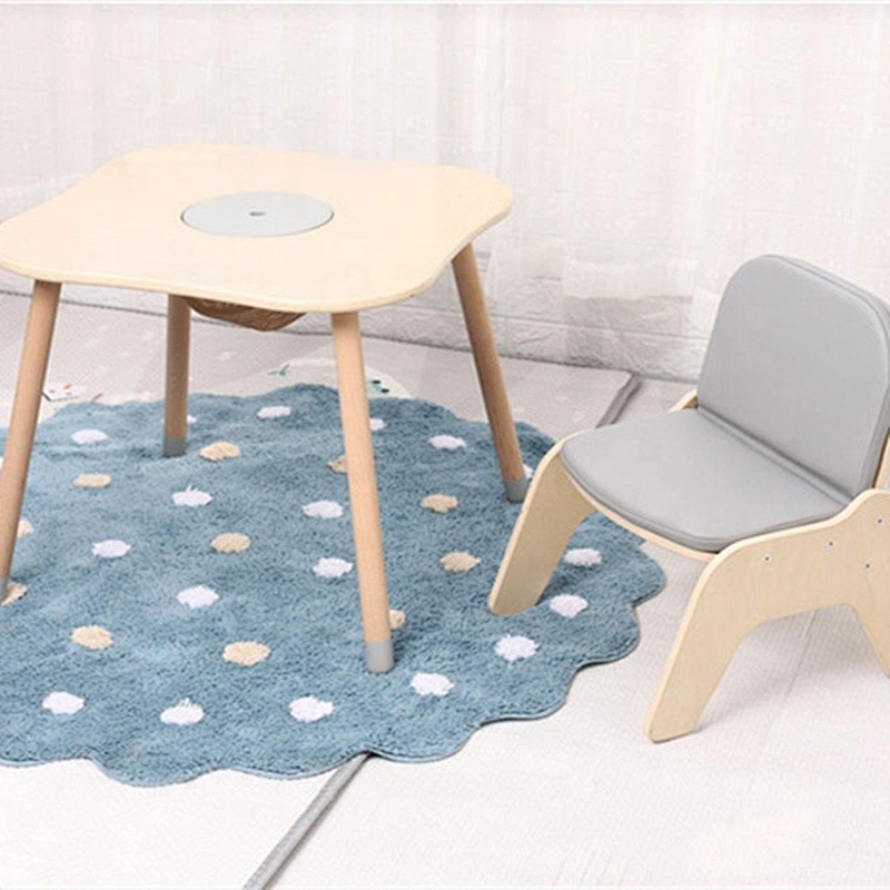 Multi-Function Wooden Kids Toy Table and Chair with a Storage Bins Kindergarten Furniture Set