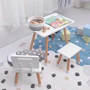 High Quality Kids Table and Chair Kindergarten Toddler Square Desk Children Home Furniture Set
