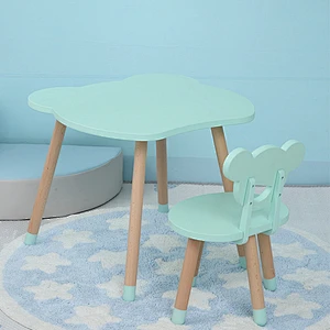 Environmental Kids Table and Chair Set Kindergarten Children Solid Wood Furniture for Baby Room Decoration