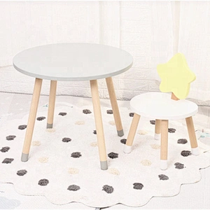 Cartoon Ocean Series Kids Table and Chair Solid Wood Children Desk Set Baby Home Furniture