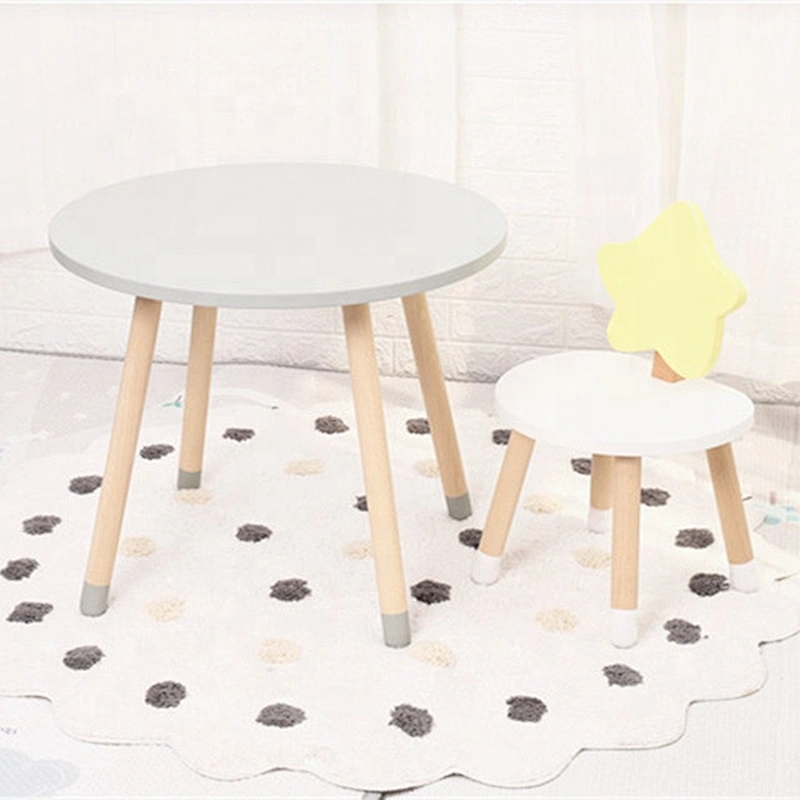 Cartoon Ocean Series Kids Table and Chair Solid Wood Children Desk Set Baby Home Furniture