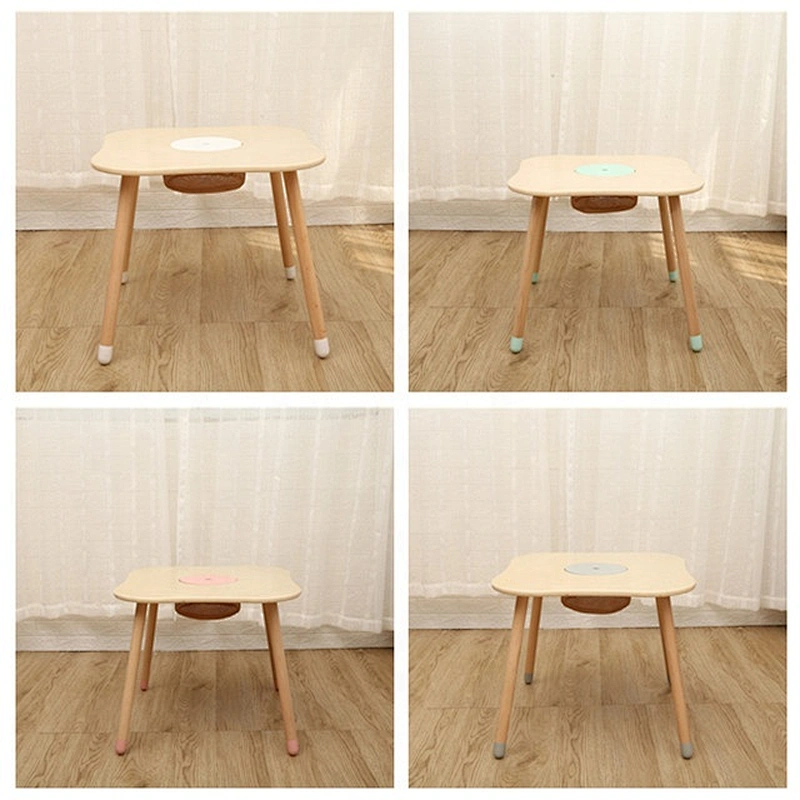 Multi-Function Wooden Kids Toy Table and Chair with a Storage Bins Kindergarten Furniture Set