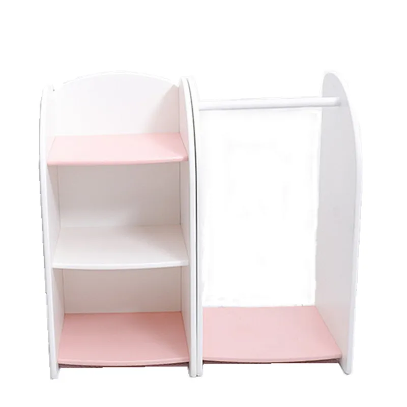 Wooden Kids Toy Storage Cabinet and Stand Clothes Hanger for Kindergarten Baby Furniture Storage Cubby Lockers
