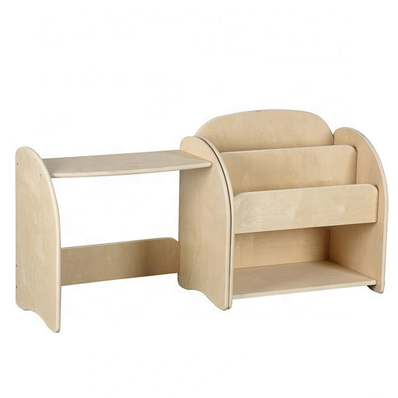 Factory Directly Selling Children Study Room Furniture Shelves for Books Kids Wood Bookcase and Table Set