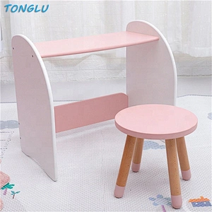 Factory Directly Selling Children Study Room Furniture Shelves for Books Kids Wood Bookcase and Table Set