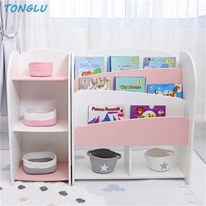Wholesale Daycare Furniture Children Toy Storage Cabinet and Bookshelf Kids Wooden 3-Tier Bookcase