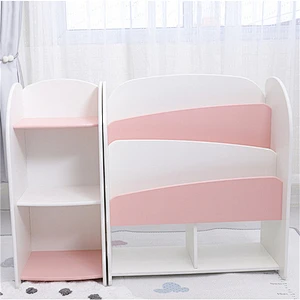 Wholesale Daycare Furniture Children Toy Storage Cabinet and Bookshelf Kids Wooden 3-Tier Bookcase