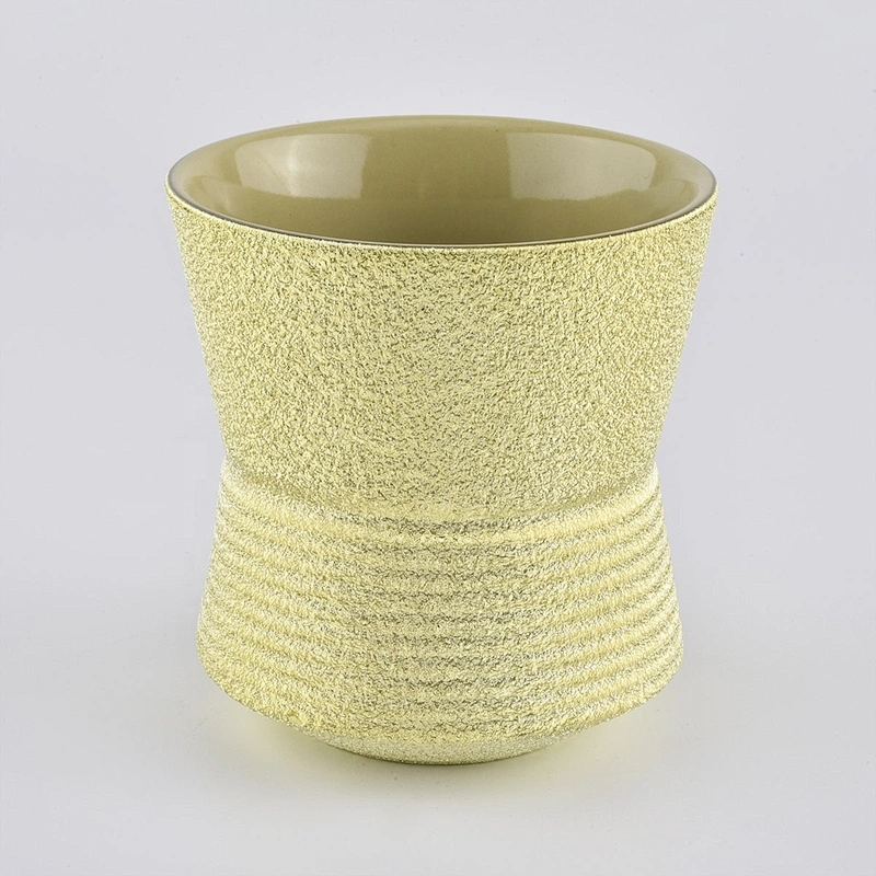 Unique Custom Gold Ceramic Candle Jars