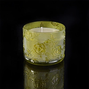 Wholesales tealight gold crystal glass jar candle 10oz 20oz