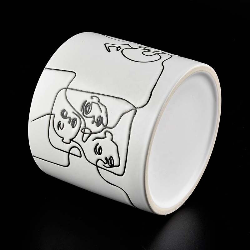 Hot custom logo matte white home decoration ceramic jars