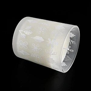Sunny new design white frosted luxury glass candle jar for candle making