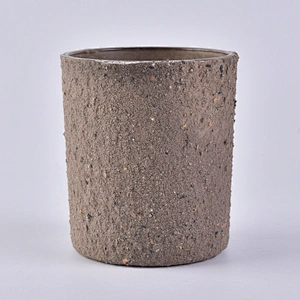 Sunny luxury empty brown cement candle holder 10oz 20oz