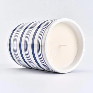 Luxury printed empty ceramic candle jar wholesales