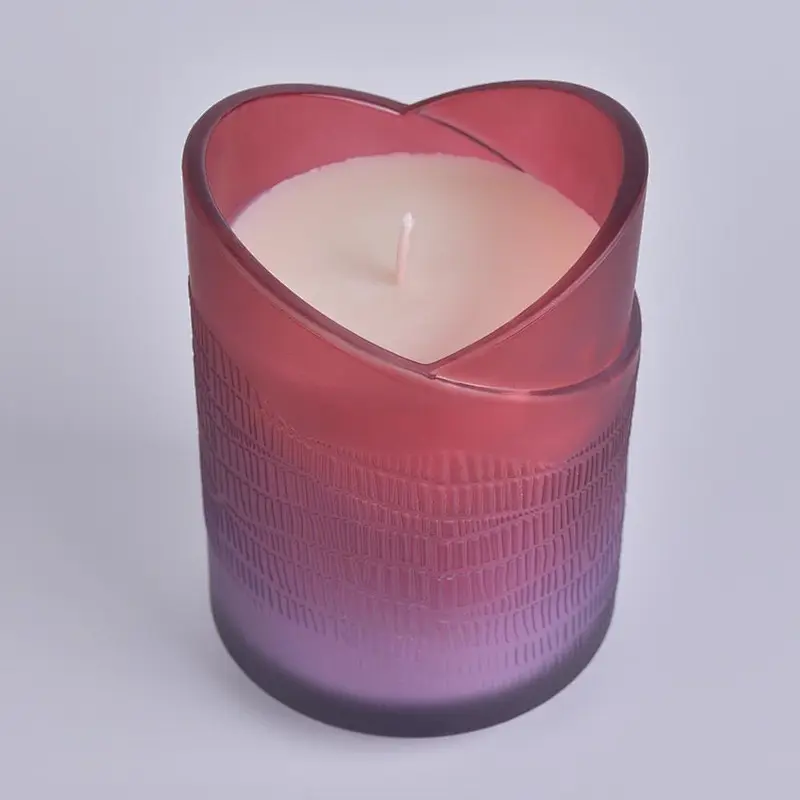 heart shaped glass red gradient votive candle holder wedding centerpieces