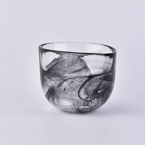 Unique black glass candle vessel glass holder for candle wedding centerpieces