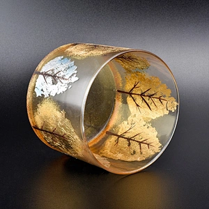 Metallic color glass candle holder trees decor home decoration wholesale