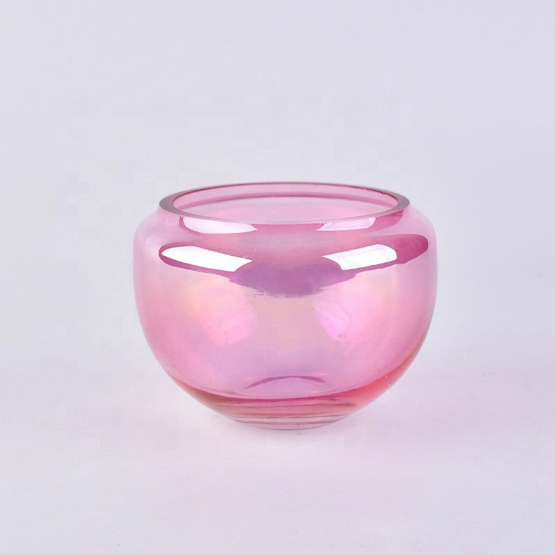 Pink glass candle jars home decoration wholesale