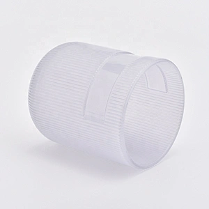 Cylinder customized striped candle vessel glass candle holder home decoration