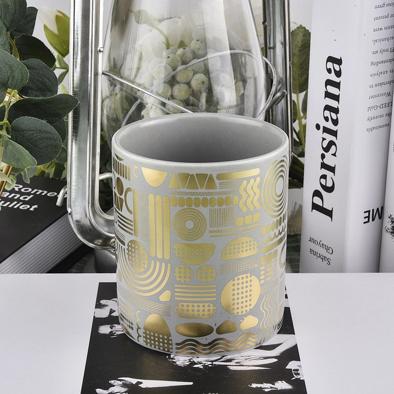 matte grey ceramic jar for candle making