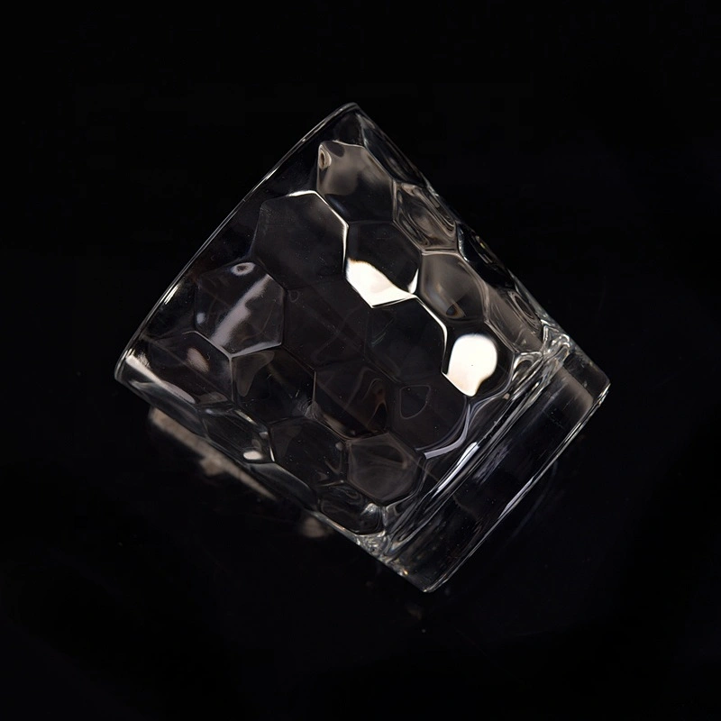 276ml crystal hexagon glass candle holder v shape home decoration wholesale