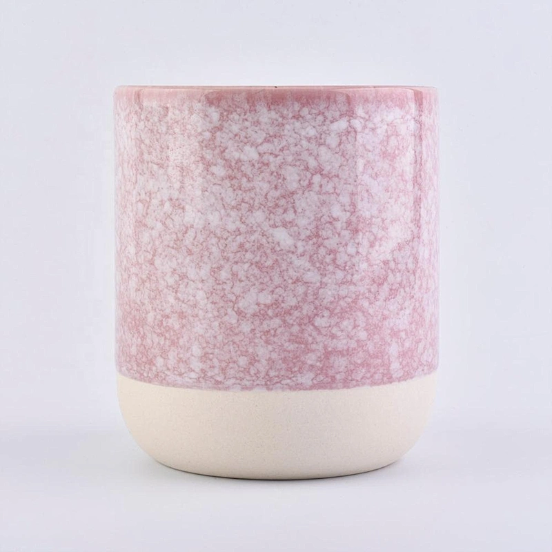 Home decoration matte pink ceramic candle vessel 8oz 10oz