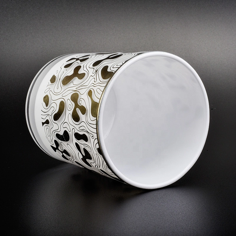 straight glass candle jars with white sprayed inside